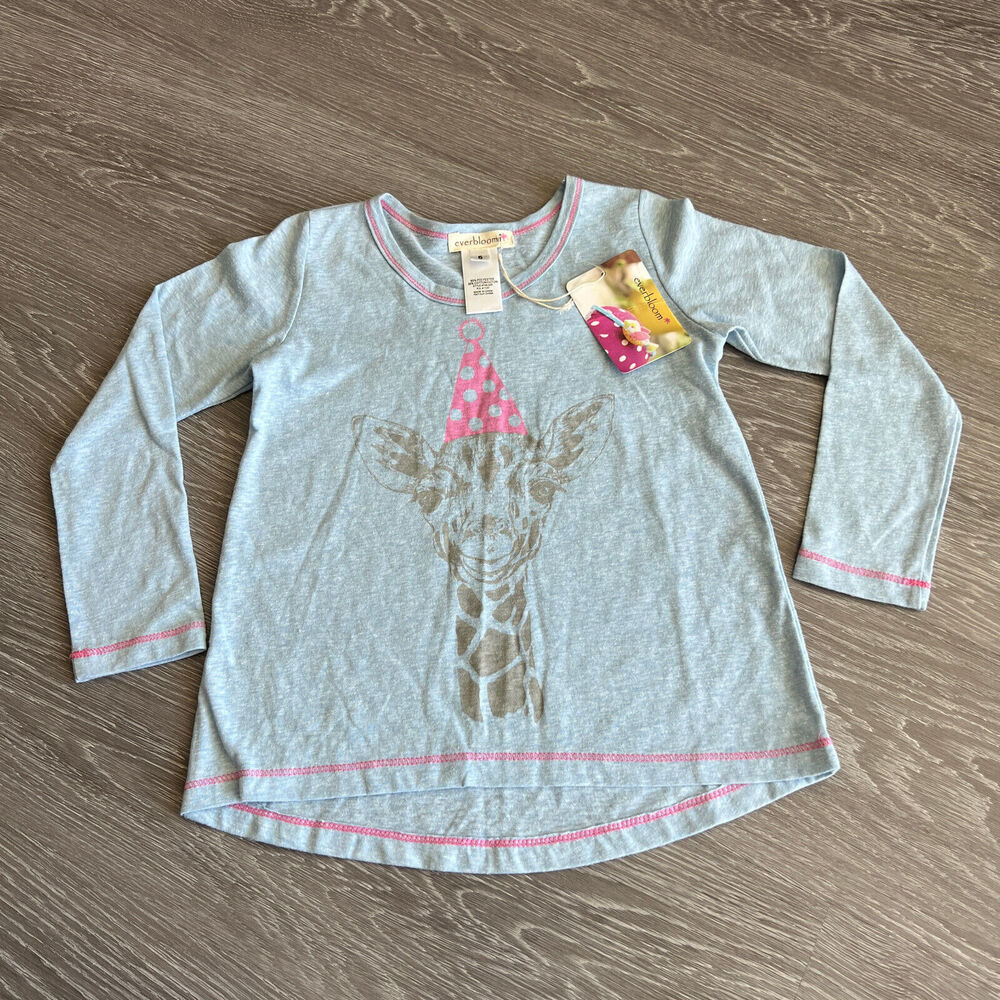 Everbloom Shirt Girls Size 6 Giraffe Long Sleeve